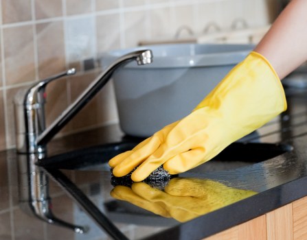 Carpet cleaning safety preparation with inspection and protective measures