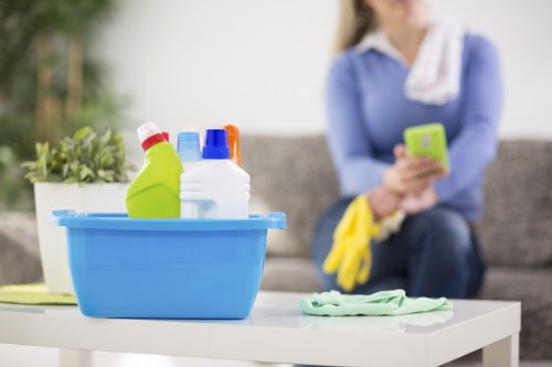 Local carpet cleaning work in Uxbridge preparing a room for drying