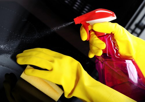 Eco-friendly home cleaning in Uxbridge with organized cleaning supplies